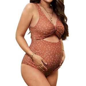 Maternity swimwear V neck one piece monokini